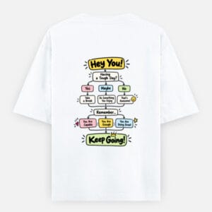 Hey You! Unisex Motivational Oversized T-Shirt – White 240 GSM | XS–XXL